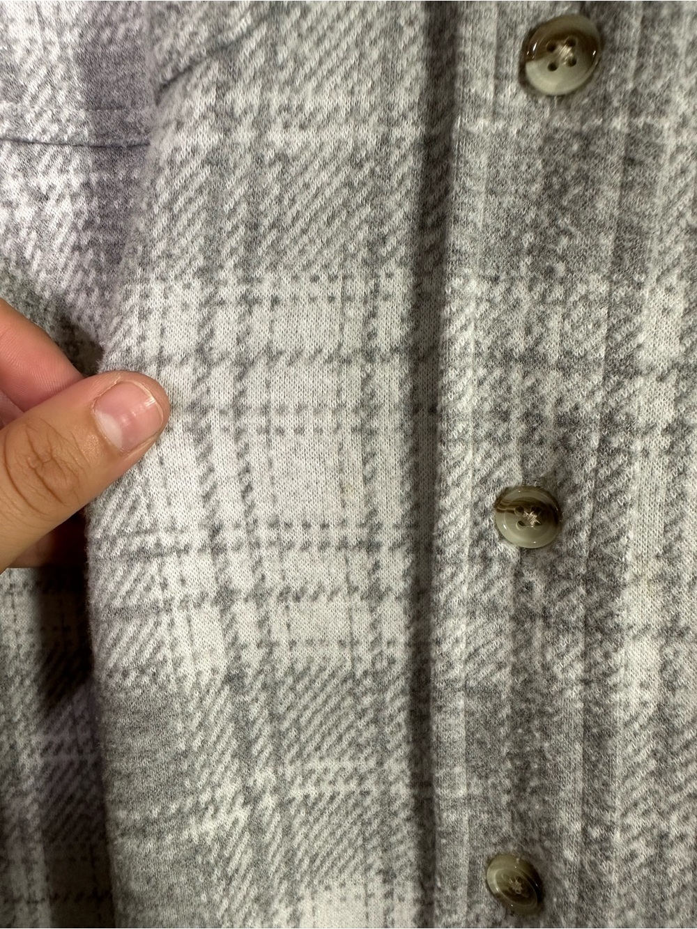 Faherty Gray Plaid Flannel Button Down Top Shacket - Picture 8 of 8